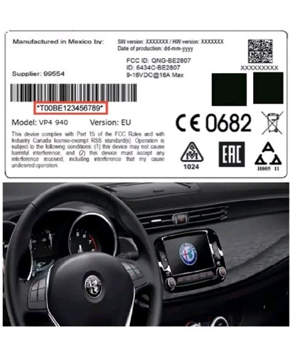 Codice autoradio harman - autoradio, mopar